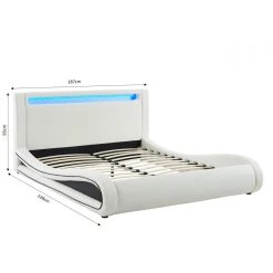 Baita Lit SOLAR LED Blanc Et Noir 160x200cm -Talamo Magasin lit solar led blanc et noir 160x200cm 11355228 29665212 1140x1140