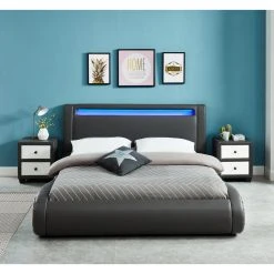 Baita Lit SOLAR LED Gris Et Blanc 160x200cm 9 Baita Lit SOLAR LED Gris Et Blanc 160x200cm -Talamo Magasin lit solar led gris et blanc 160x200cm 11355186 29665016 1140x1140