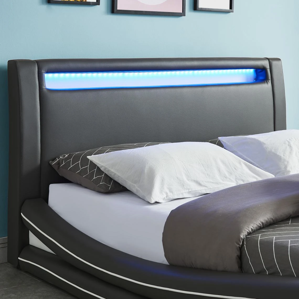 Baita Lit SOLAR LED Gris Et Blanc 160x200cm 6 Baita Lit SOLAR LED Gris Et Blanc 160x200cm – Image 4