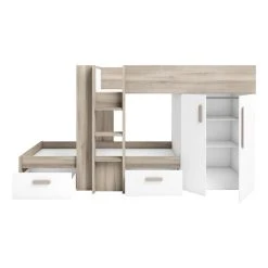 BUT Lit Superposé 2 X 90 X 190 Cm LUPY 2 Imitation Chêne Et Blanc -Talamo Magasin lit superpose 2 x 90 x 190 cm lupy 2 imitation chene et blanc 12407154 33075452 1140x1140