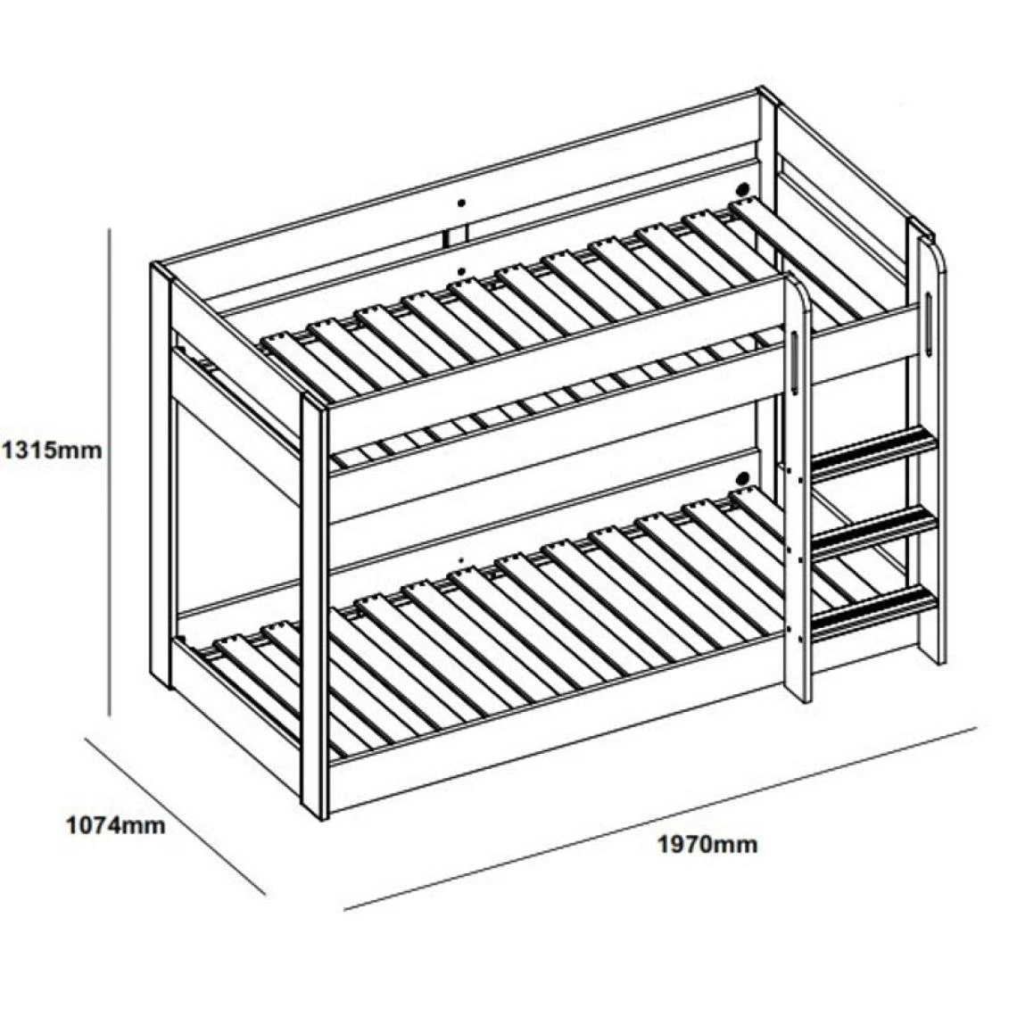 BUT Lit Superposé 2x90x190 Cm ESTEBAN Pin Massif Et Laqué Vert 5 BUT Lit Superposé 2x90x190 Cm ESTEBAN Pin Massif Et Laqué Vert – Image 3