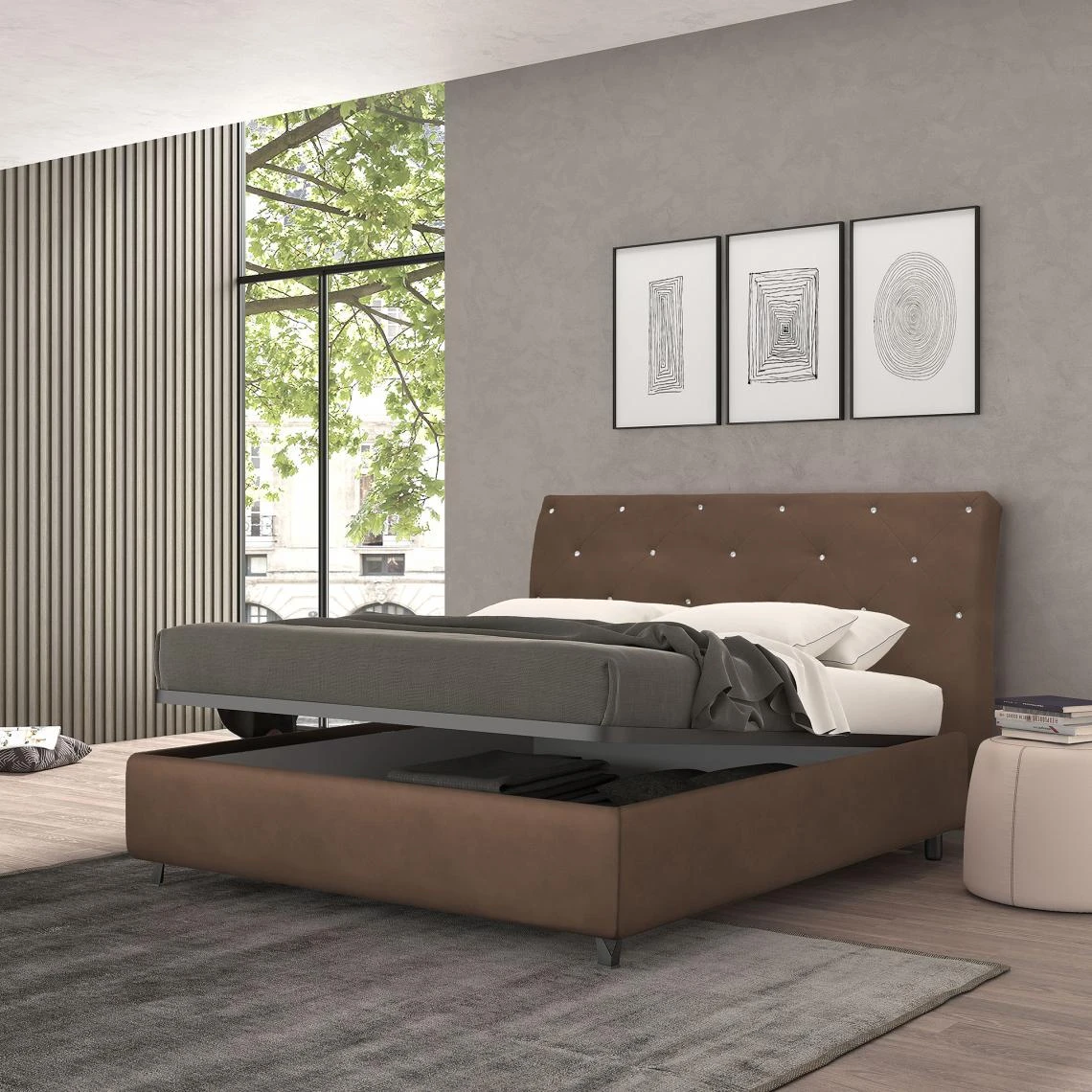Autrement Lit Coffre Simple Talamo Italia Strauss, Fabriqué En Italie, Structur... 3 Autrement Lit Coffre Simple Talamo Italia Strauss, Fabriqué En Italie, Structur...