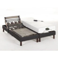 Vente-unique Lit électrique Relaxation Lattes Et Plots Matelas Mémoire Forme Tiss... -Talamo Magasin lit thesee 12237636 32535556 1140x1140