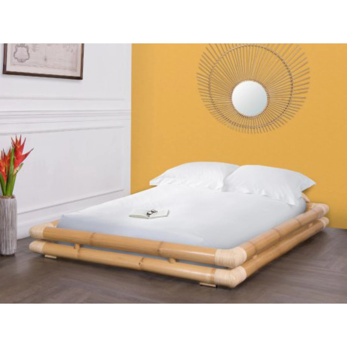 Vente-unique Lit 140 X 190 Cm - Bambou - Coloris : Naturel - TURION 3 Vente-unique Lit 140 X 190 Cm - Bambou - Coloris : Naturel - TURION