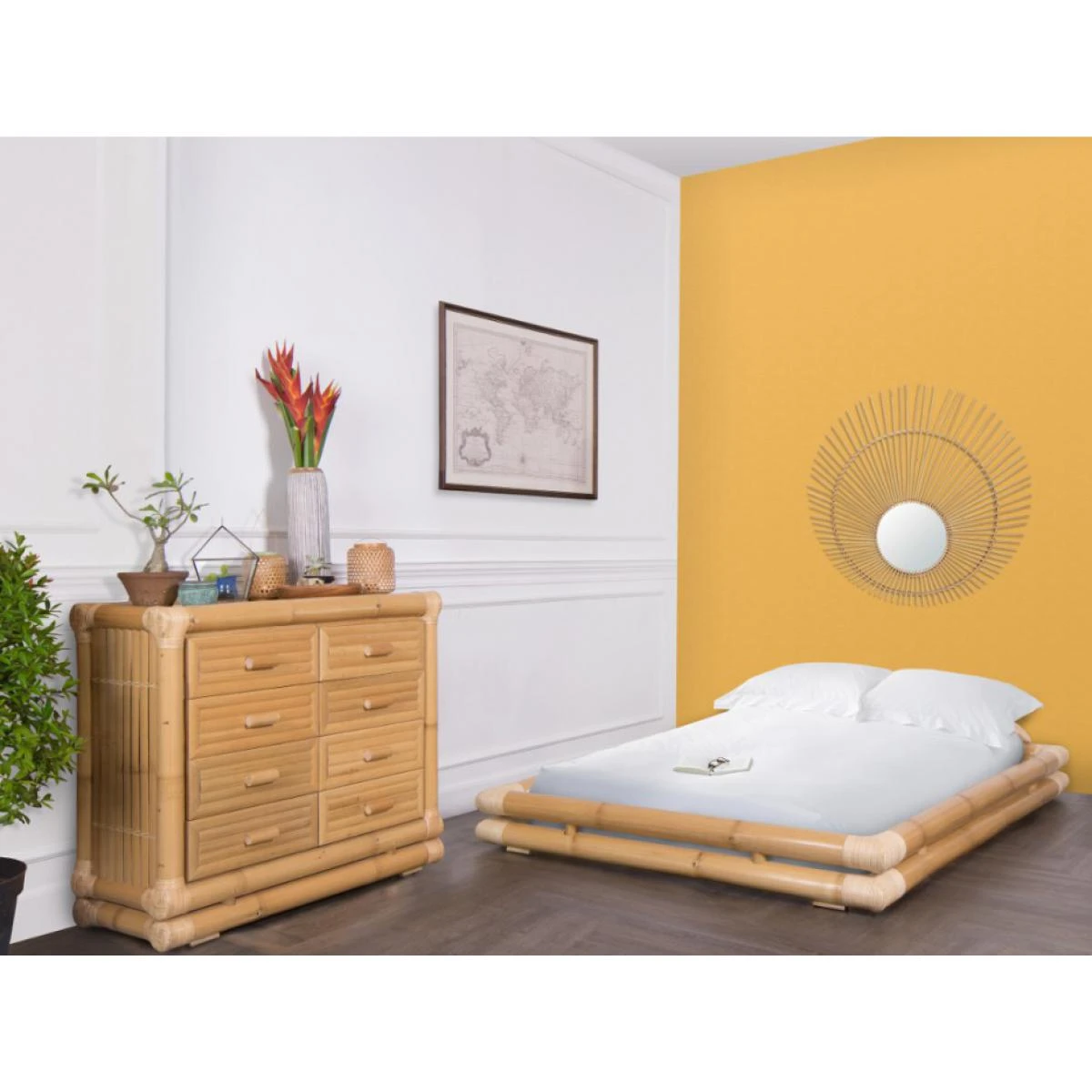 Vente-unique Lit 140 X 190 Cm - Bambou - Coloris : Naturel - TURION 5 Vente-unique Lit 140 X 190 Cm - Bambou - Coloris : Naturel - TURION – Image 3