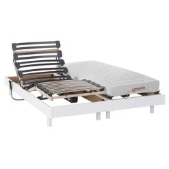 Vente-unique Lit électrique Relaxation Matelas Accueil Latex TYNDARE De DREAMEA - ...