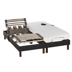 Vente-unique Lit électrique Relaxation Lattes Et Plots Matelas Accueil Latex Tissu...