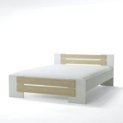 SANS MARQUE MAO Lit Adulte Contemporain Melamine Blanc Et Decor Chene Clair - L 14... 9 SANS MARQUE MAO Lit Adulte Contemporain Melamine Blanc Et Decor Chene Clair - L 14... -Talamo Magasin mao lit adulte contemporain melamine blanc et decor chene clair l 140 x l 190 cm 6114774 23348047 1140x1140