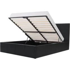 CSTORE MARTIN Lit Adulte - 140 X 190 Cm + Coffre De Rangement - Simili Noir -...