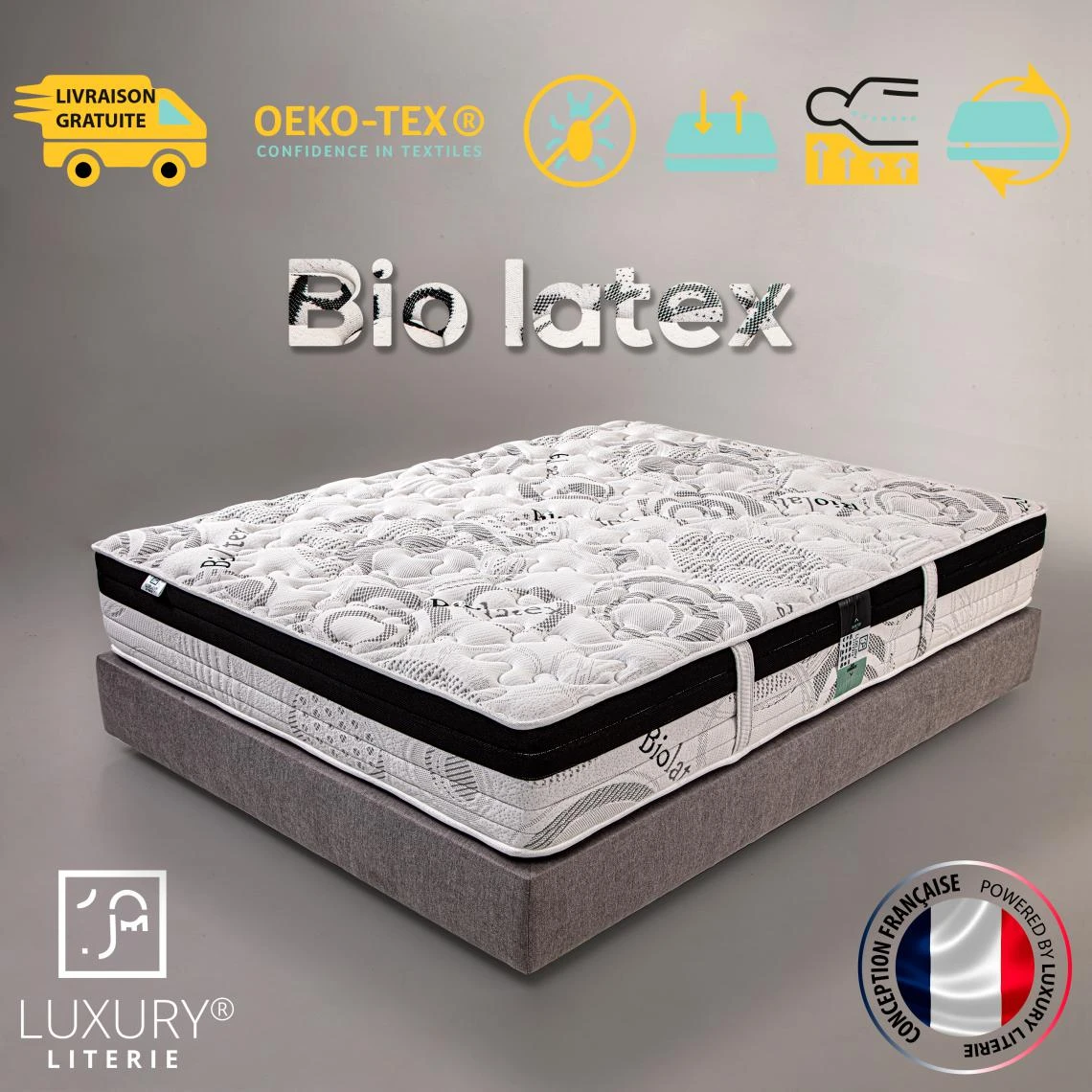 Luxury Literie Matelas 180x200 Cm Bio Latex 2 Luxury Literie Matelas 180x200 Cm Bio Latex