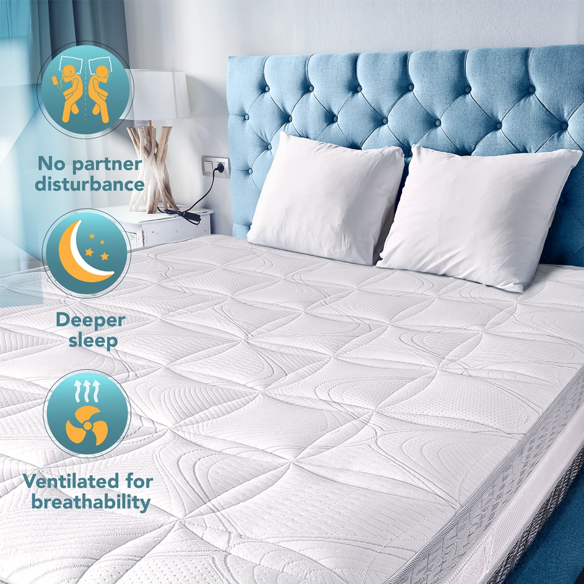 Tanhk Matelas à Ressorts Ensachés 140x190cm 7 Tanhk Matelas à Ressorts Ensachés 140x190cm – Image 5