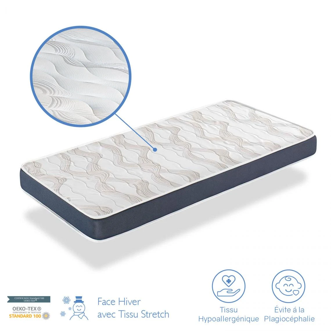 Dormalit Matelas Bébé DODO 70X140 Epaisseur 14 CM - Noyau Mousse Perforée 4 Dormalit Matelas Bébé DODO 70X140 Epaisseur 14 CM - Noyau Mousse Perforée – Image 2