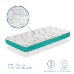 Dormalit Matelas Bébé DODO VERT 70X140 Epaisseur 14 CM - Noyau En Mousse Pe... -Talamo Magasin matelas bebe dodo vert 70x140 epaisseur 14 cm noyau en mousse perforee et respirant 10576364 27485466 1140x1140