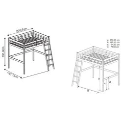 BUT Mezzanine 140x190 Cm BLOOM Gris -Talamo Magasin mezzanine 140x190 cm bloom gris 12407146 33075424 1140x1140