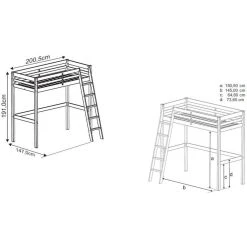 BUT Mezzanine 90 X 190 Cm BLOOM Gris -Talamo Magasin mezzanine 90 x 190 cm bloom gris 12407132 33075350 1140x1140