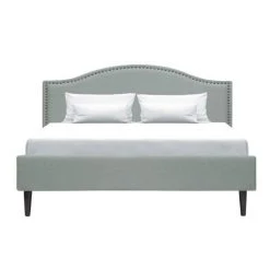 CSTORE NAILHEADS - Lit Adulte Classique - Tissu Gris Clair - Tête De Lit Clo... -Talamo Magasin nailheads lit adulte classique tissu gris clair tete de lit cloutee et pieds bois sommier inclus l 160xl 200 cm 10678126 27811240 1140x1140