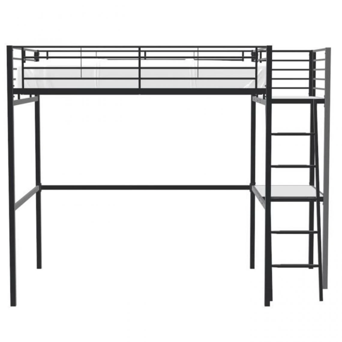 CSTORE OXFORD - Lit Mezzanine Avec Bureau En Métal époxy Noir Sommier Inc... 4 CSTORE OXFORD - Lit Mezzanine Avec Bureau En Métal époxy Noir Sommier Inc... – Image 2