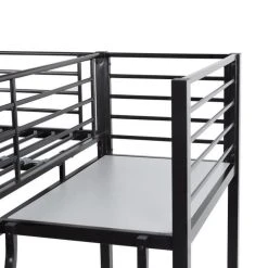 CSTORE OXFORD - Lit Mezzanine Avec Bureau En Métal époxy Noir Sommier Inc... 11 CSTORE OXFORD - Lit Mezzanine Avec Bureau En Métal époxy Noir Sommier Inc... -Talamo Magasin oxford lit mezzanine avec bureau en metal epoxy noir sommier inclus 140x190 cm 11554842 30304566 1140x1140