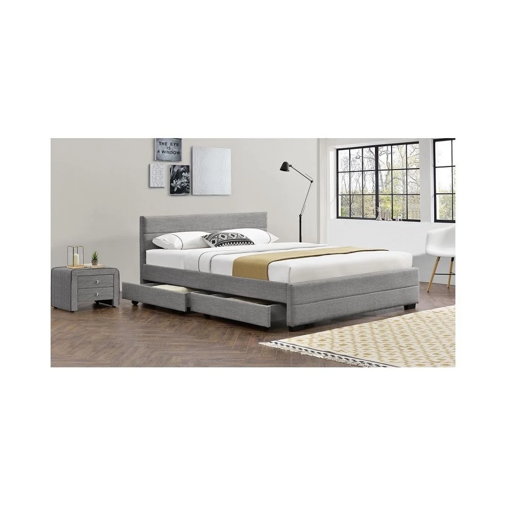 Fournier Decoration IVAR LIT LIN GRIS 160X200 CM 4 TIROIRS 5 Fournier Decoration IVAR LIT LIN GRIS 160X200 CM 4 TIROIRS – Image 3