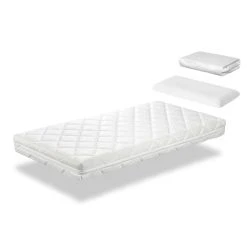 Dormalit Pack Matelas 80X180 CARAMEL LIT ENFANT, Epaisseur 11 CM + 1 Oreiller A...