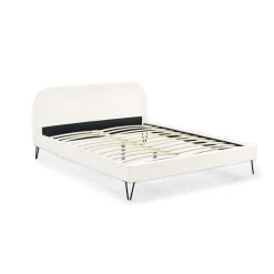 CONCEPT USINE PHOENIX - Lit Velours Beige 160x200 Cm