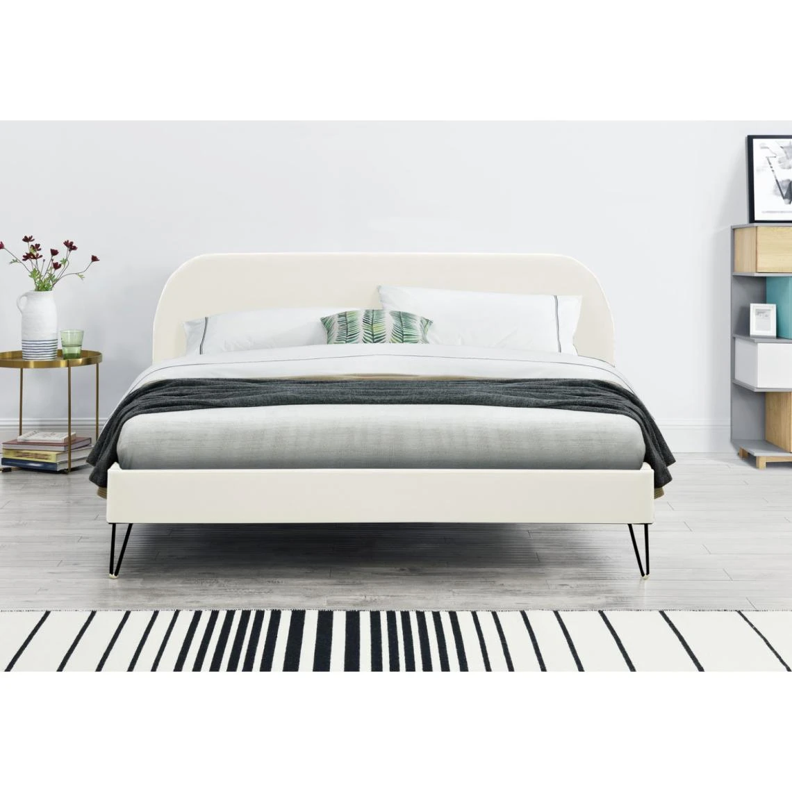 CONCEPT USINE PHOENIX - Lit Velours Beige 160x200 Cm 4 CONCEPT USINE PHOENIX - Lit Velours Beige 160x200 Cm – Image 2