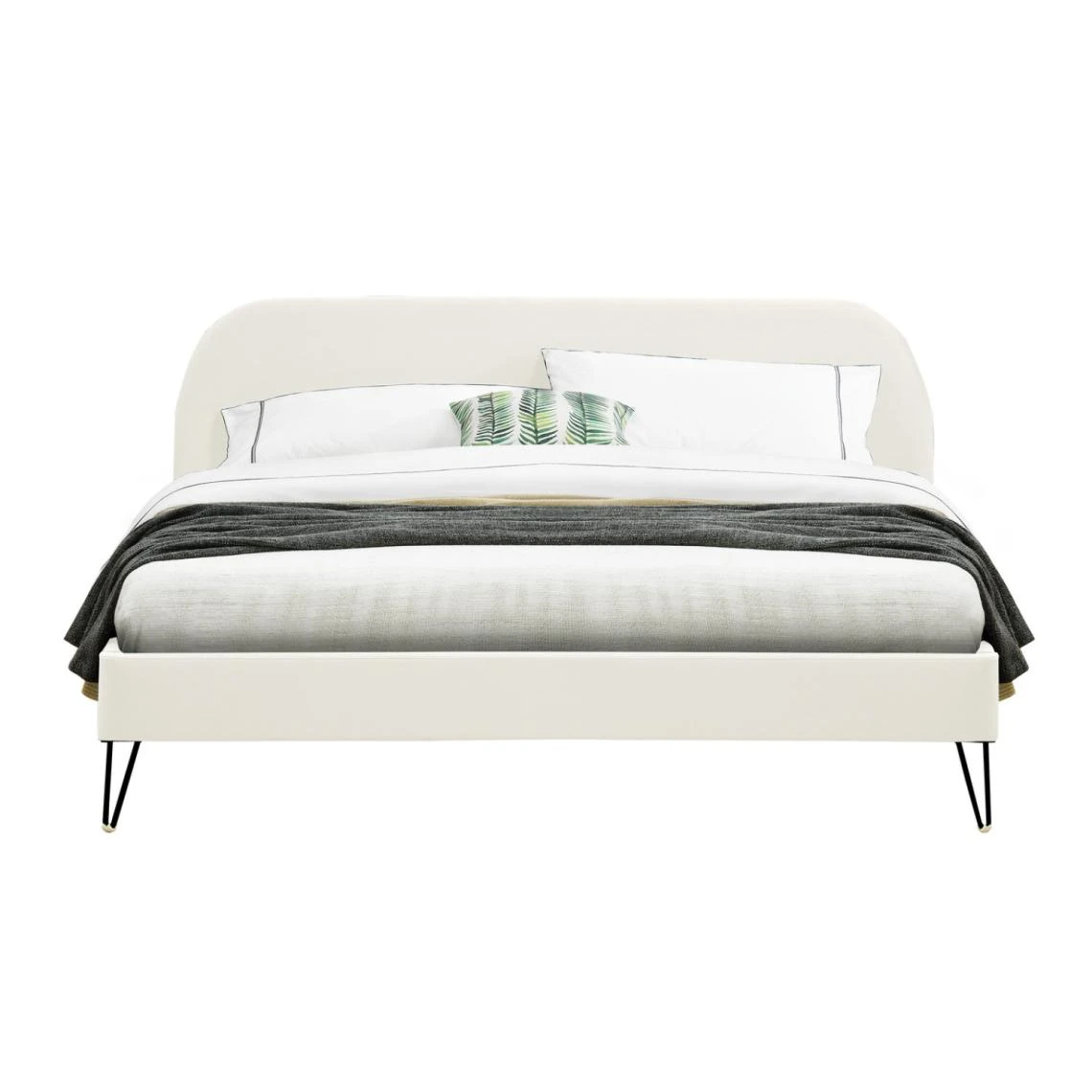 CONCEPT USINE PHOENIX - Lit Velours Beige 160x200 Cm 5 CONCEPT USINE PHOENIX - Lit Velours Beige 160x200 Cm – Image 3
