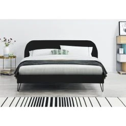 CONCEPT USINE PHOENIX - Lit Velours Noir 140 X 190 Cm -Talamo Magasin phoenix lit velours noir 140 x 190 cm 13728266 37882480 1140x1140