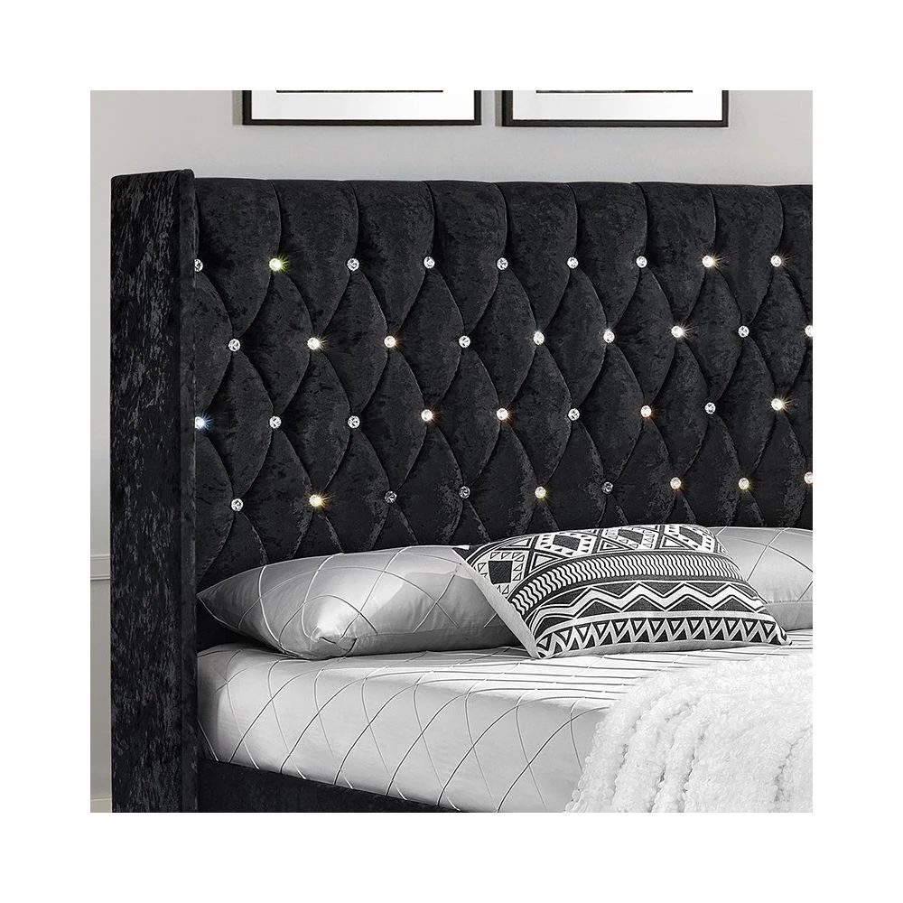 Meubler Design Lit Capitonné Grand Tête De Lit Focuse - Noir - 160x200 6 Meubler Design Lit Capitonné Grand Tête De Lit Focuse - Noir - 160x200 – Image 4