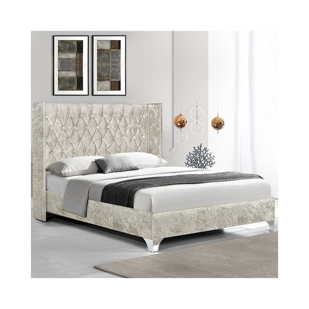 Meubler Design Lit Capitonné Grand Tête De Lit Focuse - Beige - 160x200 3 Meubler Design Lit Capitonné Grand Tête De Lit Focuse - Beige - 160x200