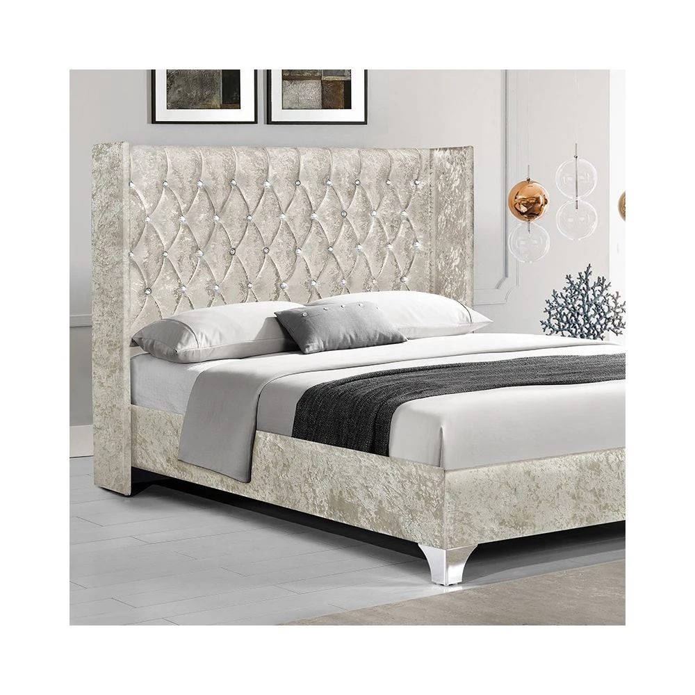 Meubler Design Lit Capitonné Grand Tête De Lit Focuse - Beige - 160x200 5 Meubler Design Lit Capitonné Grand Tête De Lit Focuse - Beige - 160x200 – Image 3