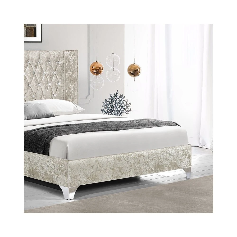 Meubler Design Lit Capitonné Grand Tête De Lit Focuse - Beige - 160x200 6 Meubler Design Lit Capitonné Grand Tête De Lit Focuse - Beige - 160x200 – Image 4