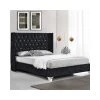 Meubler Design Lit Capitonné Grand Tête De Lit Focuse - Noir - 180x200 -Talamo Magasin pour la chambre lit capitonne grand tete de lit focuse 4