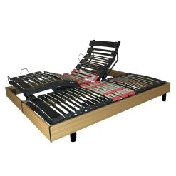 Promo Matelas Sommier électrique Élégance Finition Bois 2x70x190