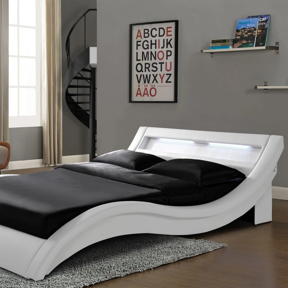 CONCEPT USINE Lit Design Paddington 160x200cm - Cadre De Lit LED En Simili Cuir 4 CONCEPT USINE Lit Design Paddington 160x200cm - Cadre De Lit LED En Simili Cuir – Image 2