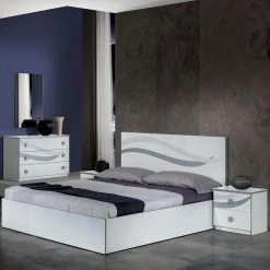 Altobuy SAVERIA BLANCHE - Lit 160x200cm Avec Tête De Lit -Talamo Magasin saveria blanche lit 160x200cm avec tete de lit 8752817 22582679 1140x1140