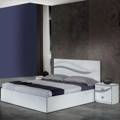 Altobuy SAVERIA BLANCHE - Lit 160x200cm Avec Tête De Lit -Talamo Magasin saveria blanche lit 160x200cm avec tete de lit 8752817 22582681 1140x1140