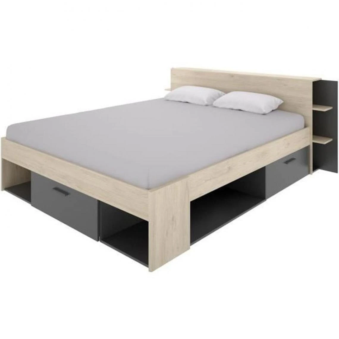 CSTORE SAX Lit Adulte - 140x190 Cm - 3 Tiroirs + Tete De Lit Avec Rangement -... 3 CSTORE SAX Lit Adulte - 140x190 Cm - 3 Tiroirs + Tete De Lit Avec Rangement -...