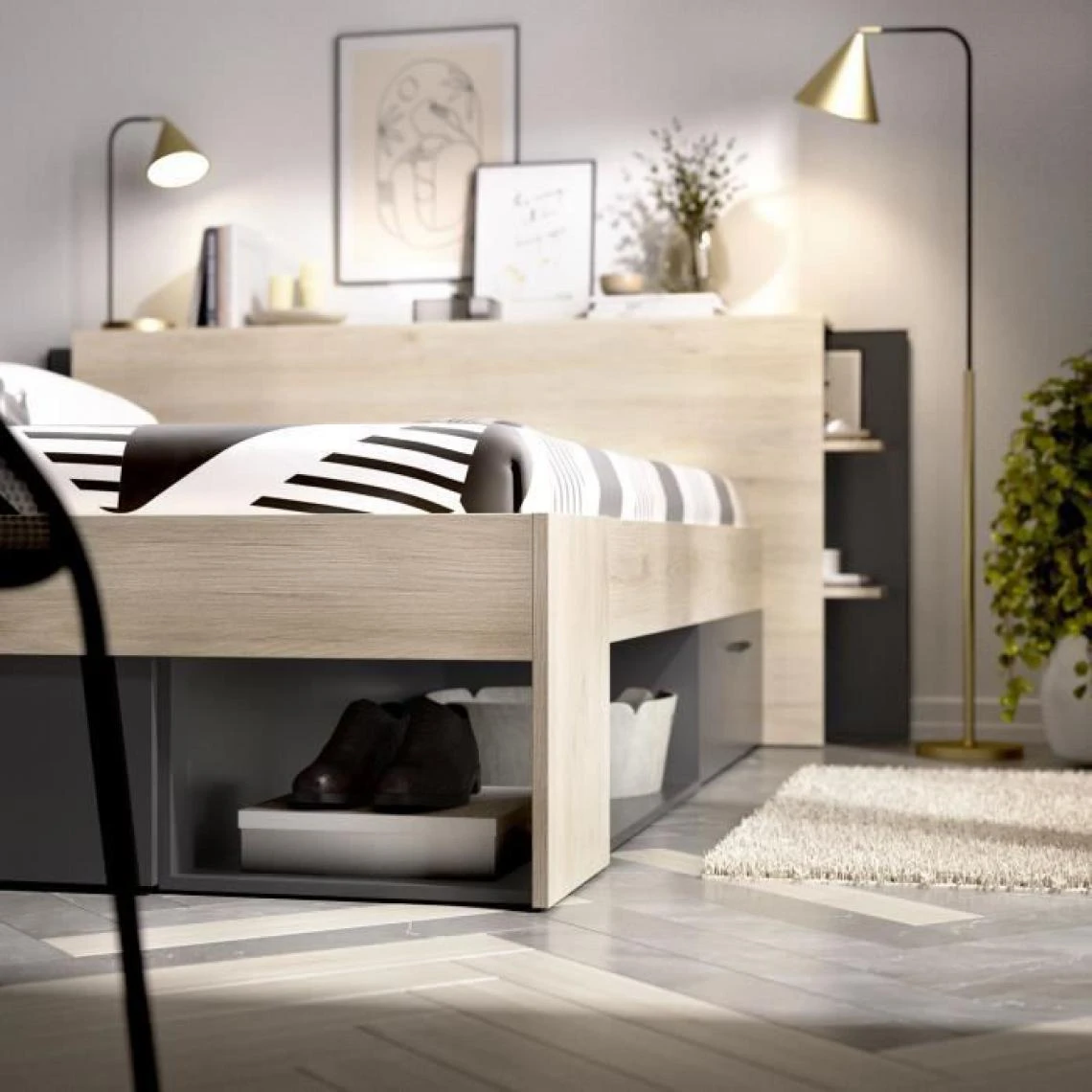 CSTORE SAX Lit Adulte - 140x190 Cm - 3 Tiroirs + Tete De Lit Avec Rangement -... 7 CSTORE SAX Lit Adulte - 140x190 Cm - 3 Tiroirs + Tete De Lit Avec Rangement -... – Image 5