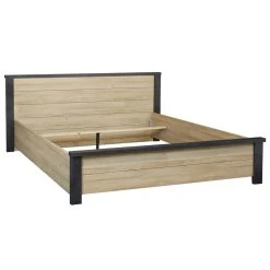 Altobuy SIWA - Lit 180x200cm Effet Bois Et Beton Ciré