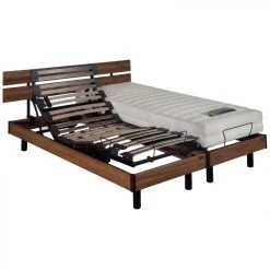 Sommier Electrique Essenzia ATRIA 2x90x200 Noyer Silver