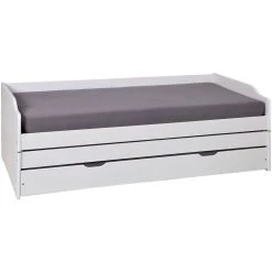 Altobuy Barbara - Lit 90x200 Cm Multifonction Vernis Blanc