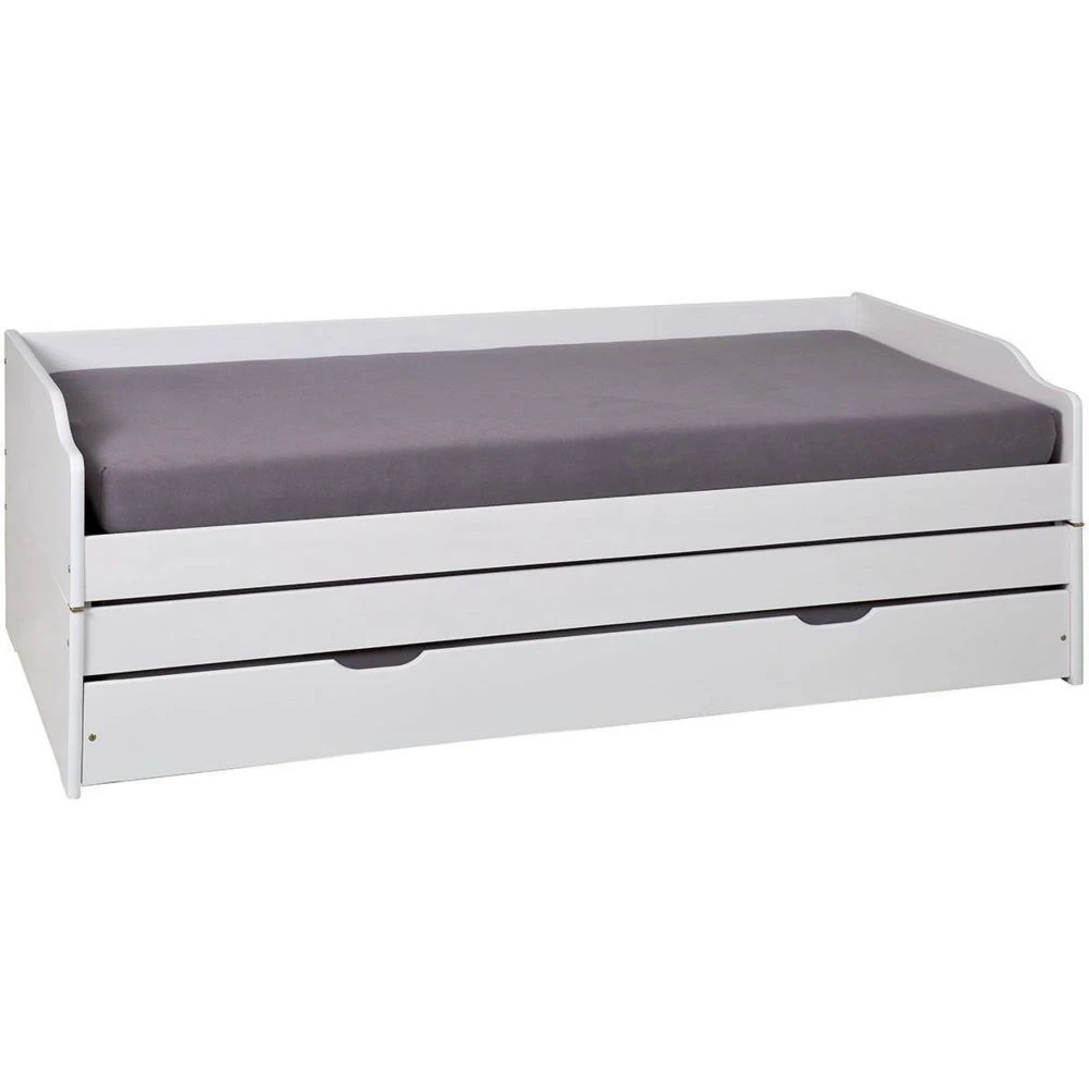 Altobuy Barbara - Lit 90x200 Cm Multifonction Vernis Blanc 3 Altobuy Barbara - Lit 90x200 Cm Multifonction Vernis Blanc