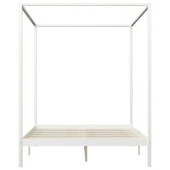 VidaXL Cadre De Lit à Baldaquin Avec 2 Tiroirs Blanc Pin 160x200 Cm -Talamo Magasin vidaxl cadre de lit a baldaquin avec 2 tiroirs blanc pin 16 7707530 1105068 68 1140x1140