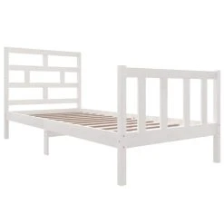 VidaXL Cadre De Lit Blanc Bois De Pin Massif 100x200 Cm -Talamo Magasin vidaxl cadre de lit blanc bois de pin massif 100x200 cm 12703326 34137610 1140x1140