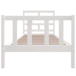 VidaXL Cadre De Lit Blanc Bois De Pin Massif 100x200 Cm -Talamo Magasin vidaxl cadre de lit blanc bois de pin massif 100x200 cm 12703326 34137612 1140x1140
