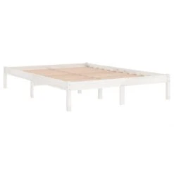 VidaXL Cadre De Lit Blanc Bois De Pin Massif 160x200 Cm -Talamo Magasin vidaxl cadre de lit blanc bois de pin massif 160x200 cm 12568436 33640048 1140x1140