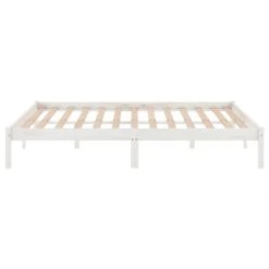 VidaXL Cadre De Lit Blanc Bois De Pin Massif 160x200 Cm -Talamo Magasin vidaxl cadre de lit blanc bois de pin massif 160x200 cm 12568436 33640052 1140x1140