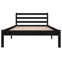 VidaXL Cadre De Lit Bois De Pin Massif 100x200 Cm Noir -Talamo Magasin vidaxl cadre de lit bois de pin massif 100x200 cm noir 12566538 1094666 66 1140x1140