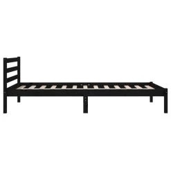 VidaXL Cadre De Lit Bois De Pin Massif 100x200 Cm Noir -Talamo Magasin vidaxl cadre de lit bois de pin massif 100x200 cm noir 12566538 1094668 68 1140x1140
